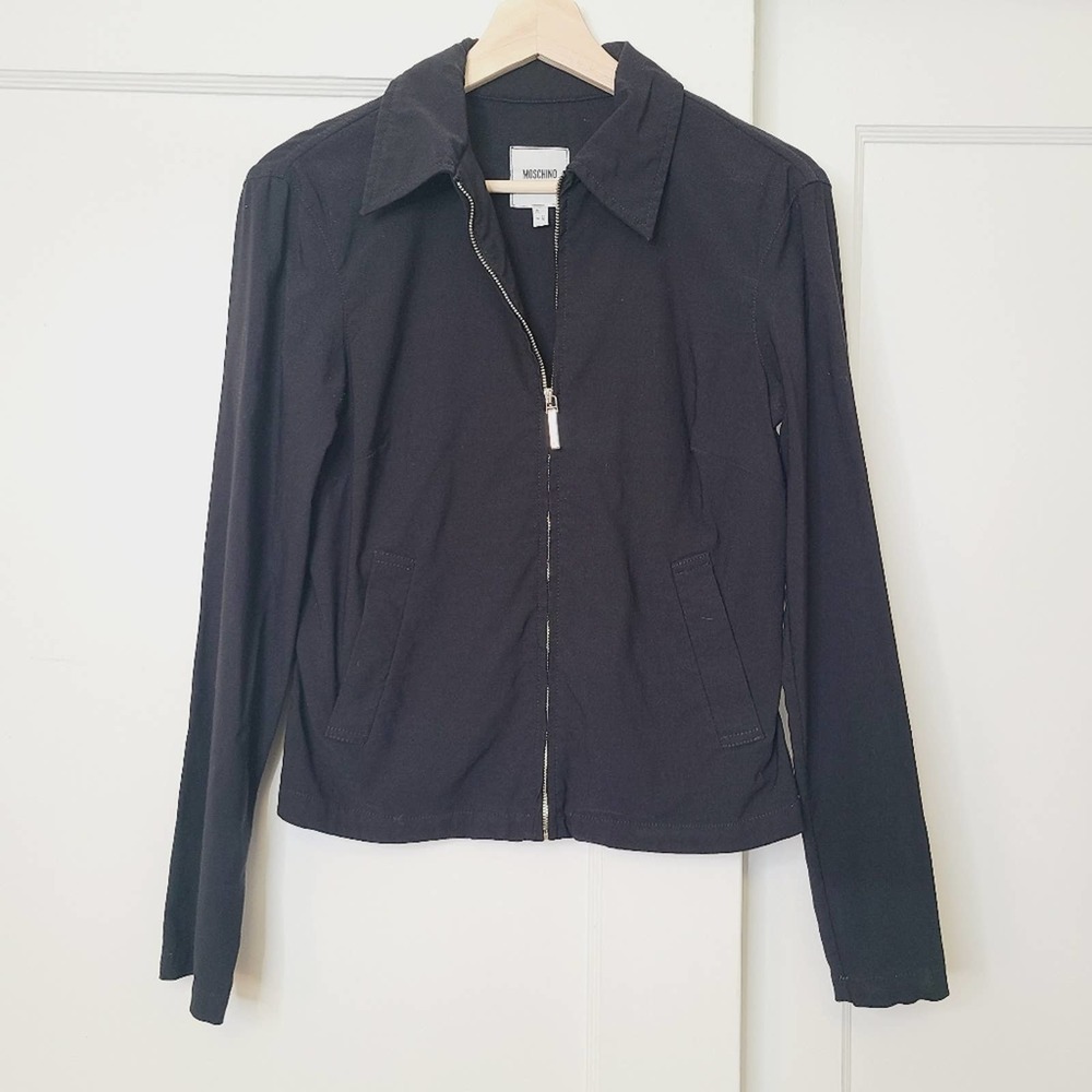 Moschino Jeans Black Light Weight Jacket Signature